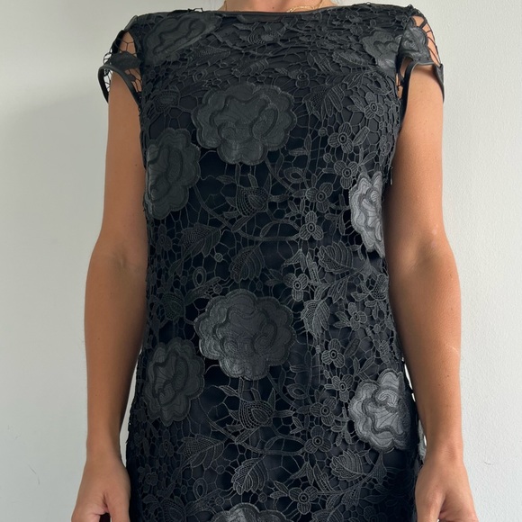 LEATHER DETAILED FLOWERED BEAUTIFUL DRESS - Picture 8 of 11